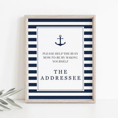 Make yourself the addressee baby shower table sign for boy by LittleSizzle