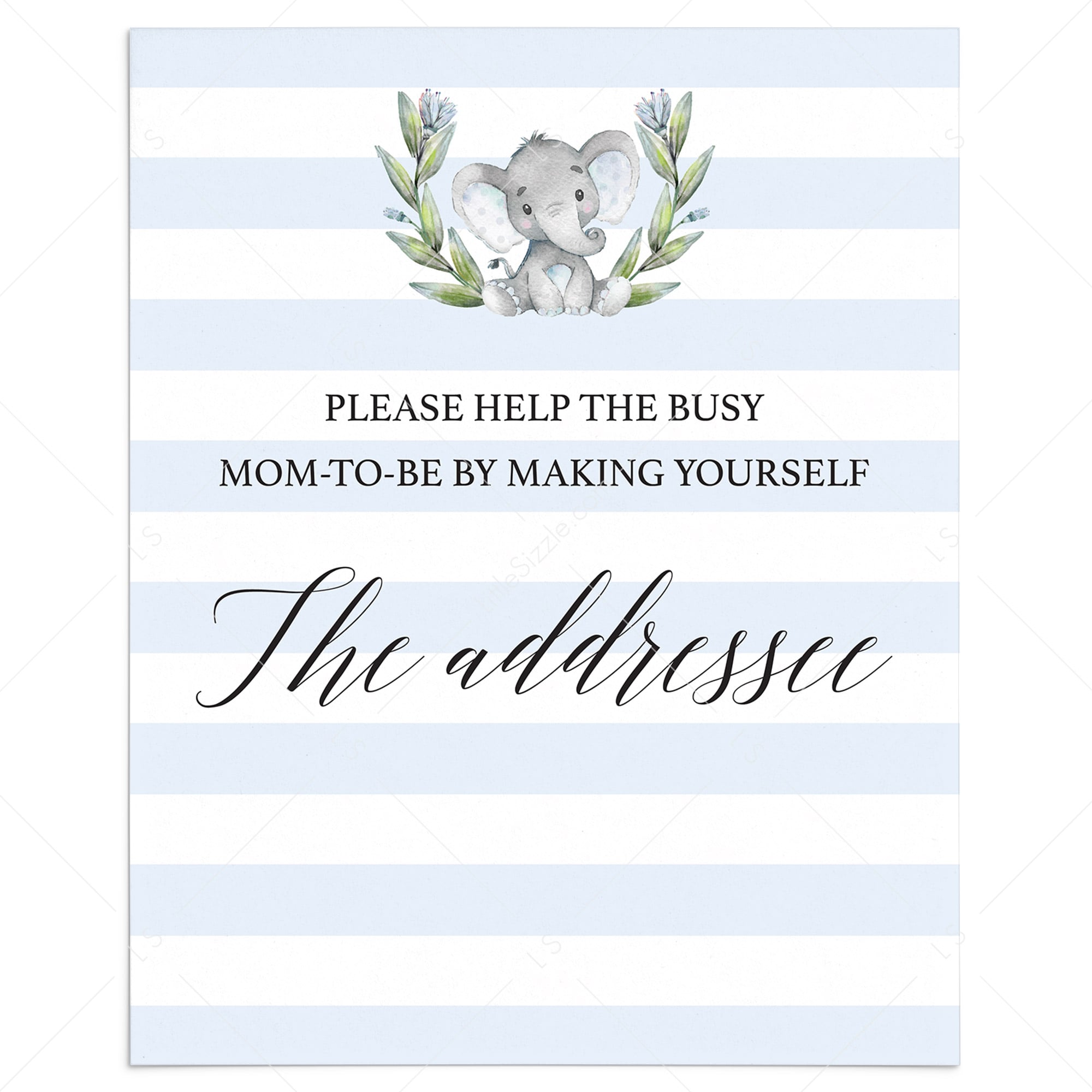 Address request sign for boy baby shower printable by LittleSizzle