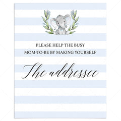 Address request sign for boy baby shower printable by LittleSizzle