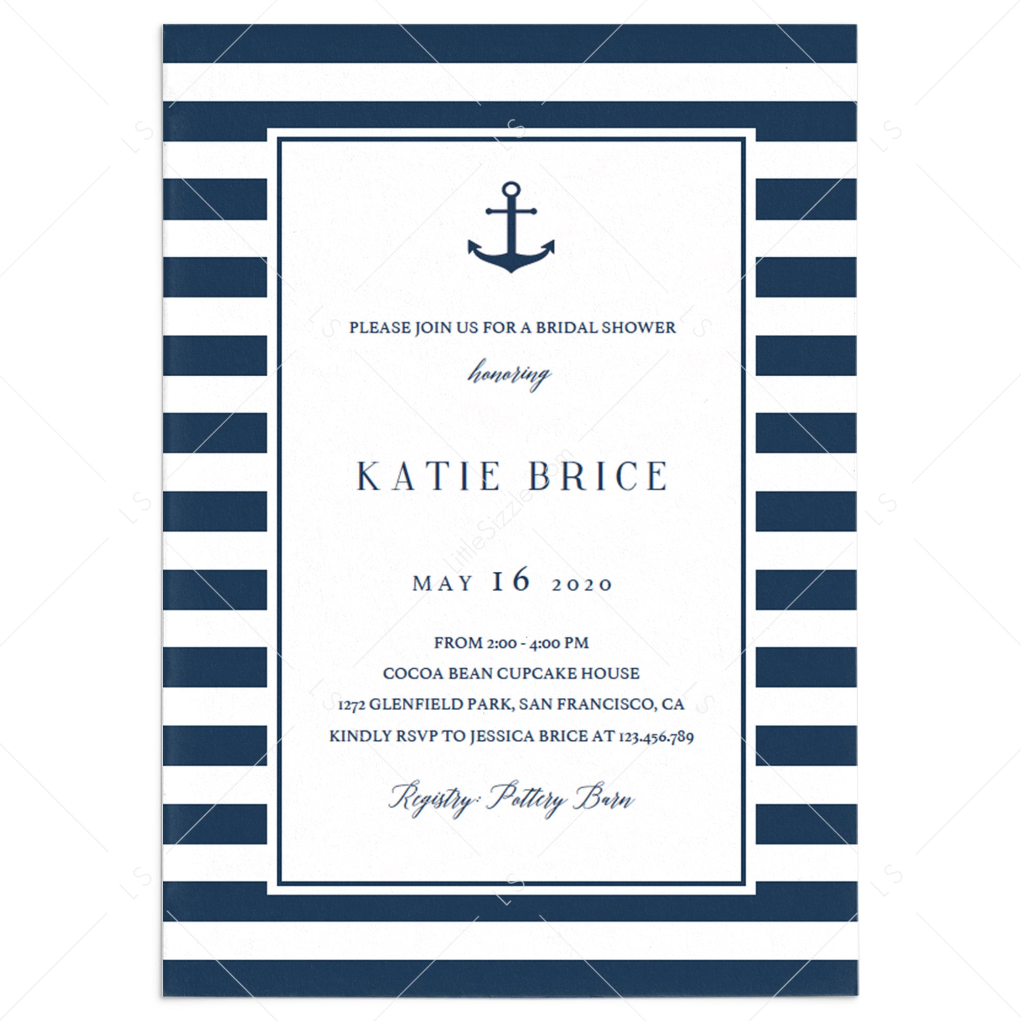 marine bridalshower invitation printables by LittleSizzle