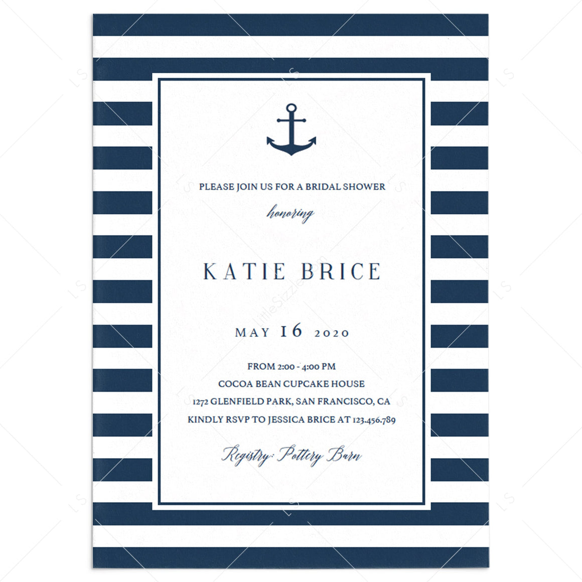 Nautical Bridal Shower invitations, games and decorations Printables – LittleSizzle
