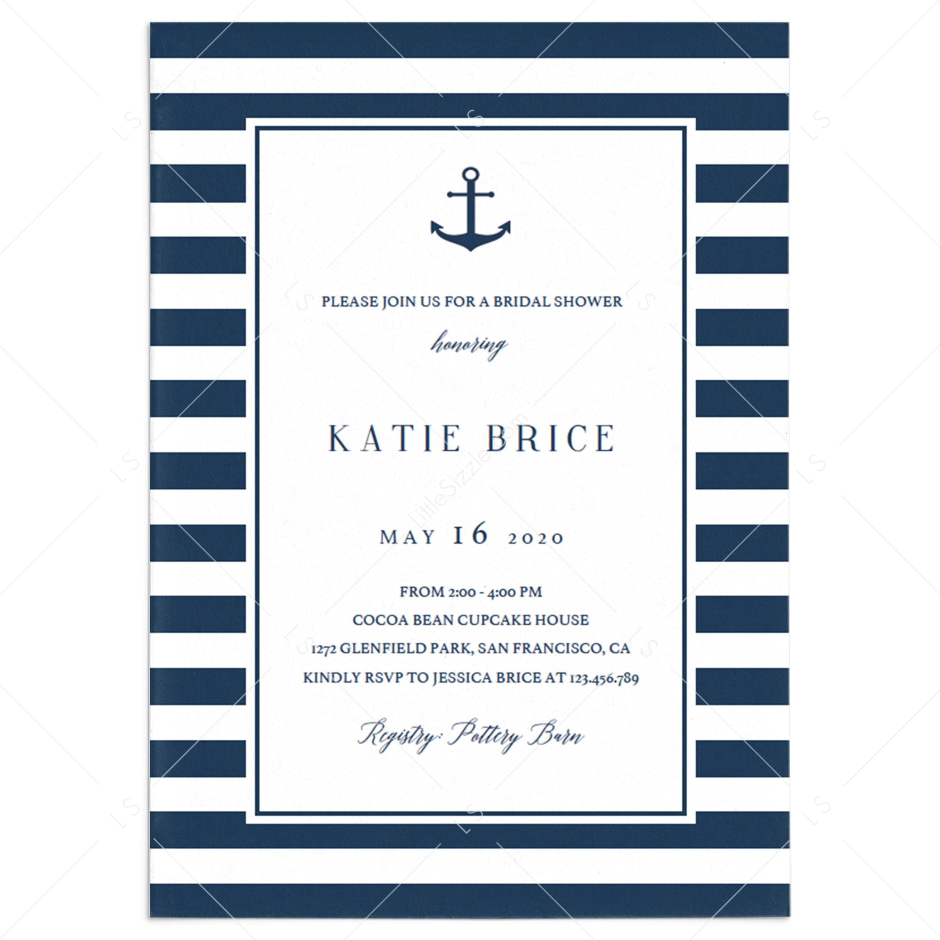Nautical Bridal Shower invitations, games and decorations Printables ...
