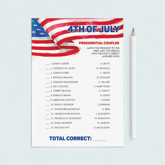 Fourth of July Office Game Printable & Virtual by LittleSizzle