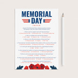Printable Memorial Day Quiz with Answer Key by LittleSizzle