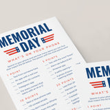 Adult Memorial Day Game Printable Whats On Your Phone