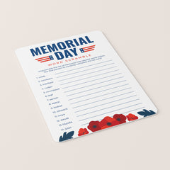 Printable Memorial Day Word Scramble with Answer Key