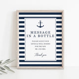 Bridal Shower Guest Book Sign Template Message In A Bottle