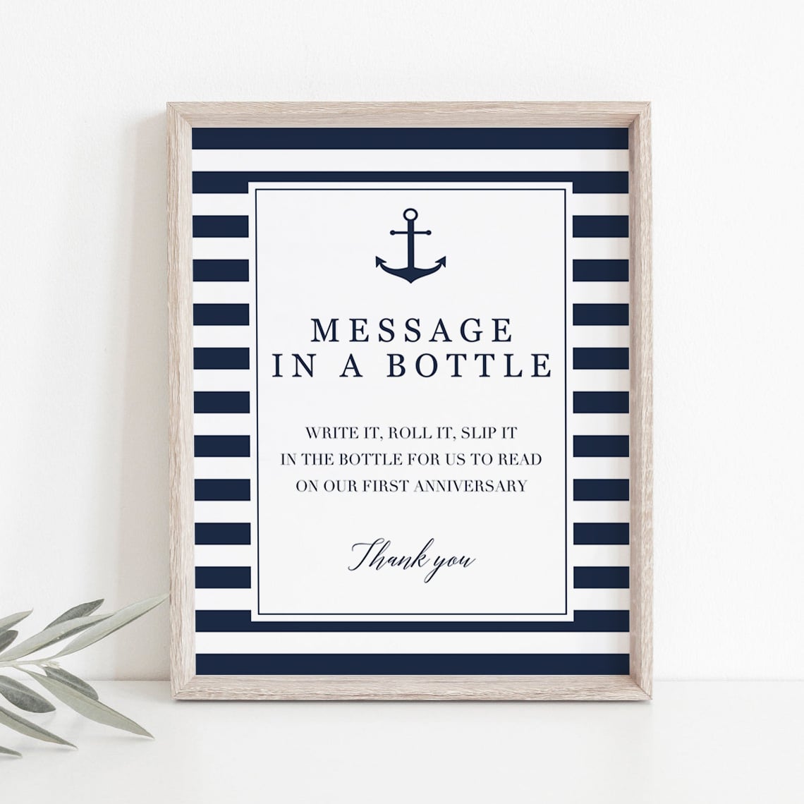 Nautical Wedding Guest Book Sign Message In A Bottle Editable Template by LittleSizzle