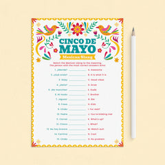 Cinco de Mayo Game Mexican Slang Match Up with Answer Key by LittleSizzle