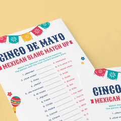 Cinco de Mayo Party Game Mexican Slang with Answers