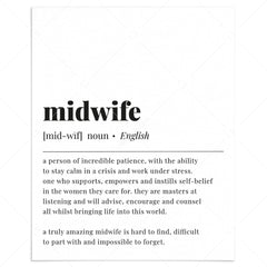 Midwife Definition Print Instant Download by LittleSizzle
