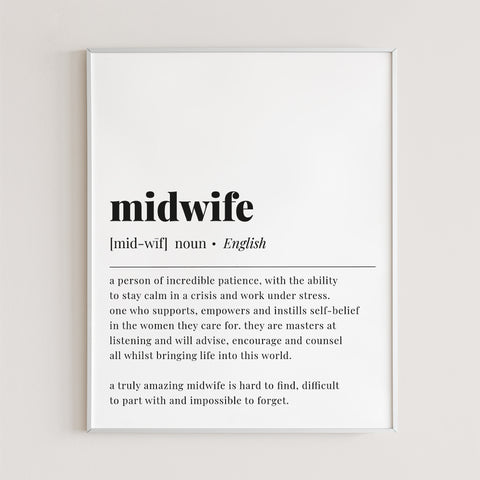 Midwife Definition Print | Meaningful Gift for Midwife | Instant ...