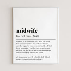 Midwife Definition Print Instant Download by Littlesizzle