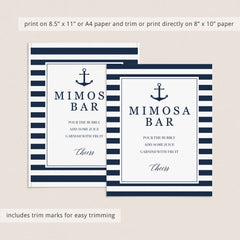 nautical wedding favors signs instant download