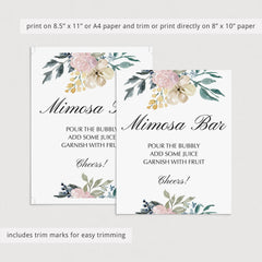 Instant download watercolor flowers shower decor by LittleSizzle