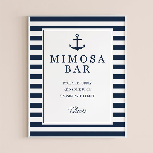 Mimosa bar sign printable for nautical themed party by LittleSizzle