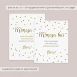 Printable gold and white mimosa sign by LittleSizzle