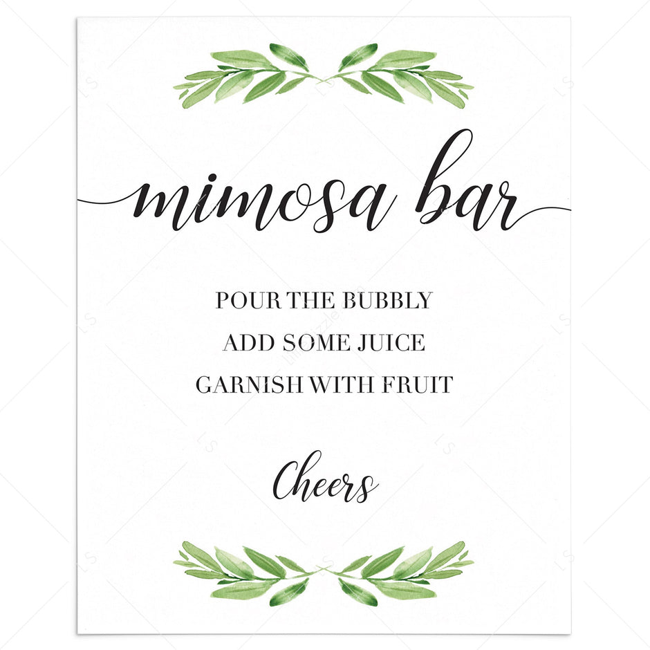 Mimosa Bar Signs Printables Instant Download PDF LittleSizzle