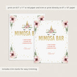 Gold mimosa bar sign for babyshower by LittleSizzle