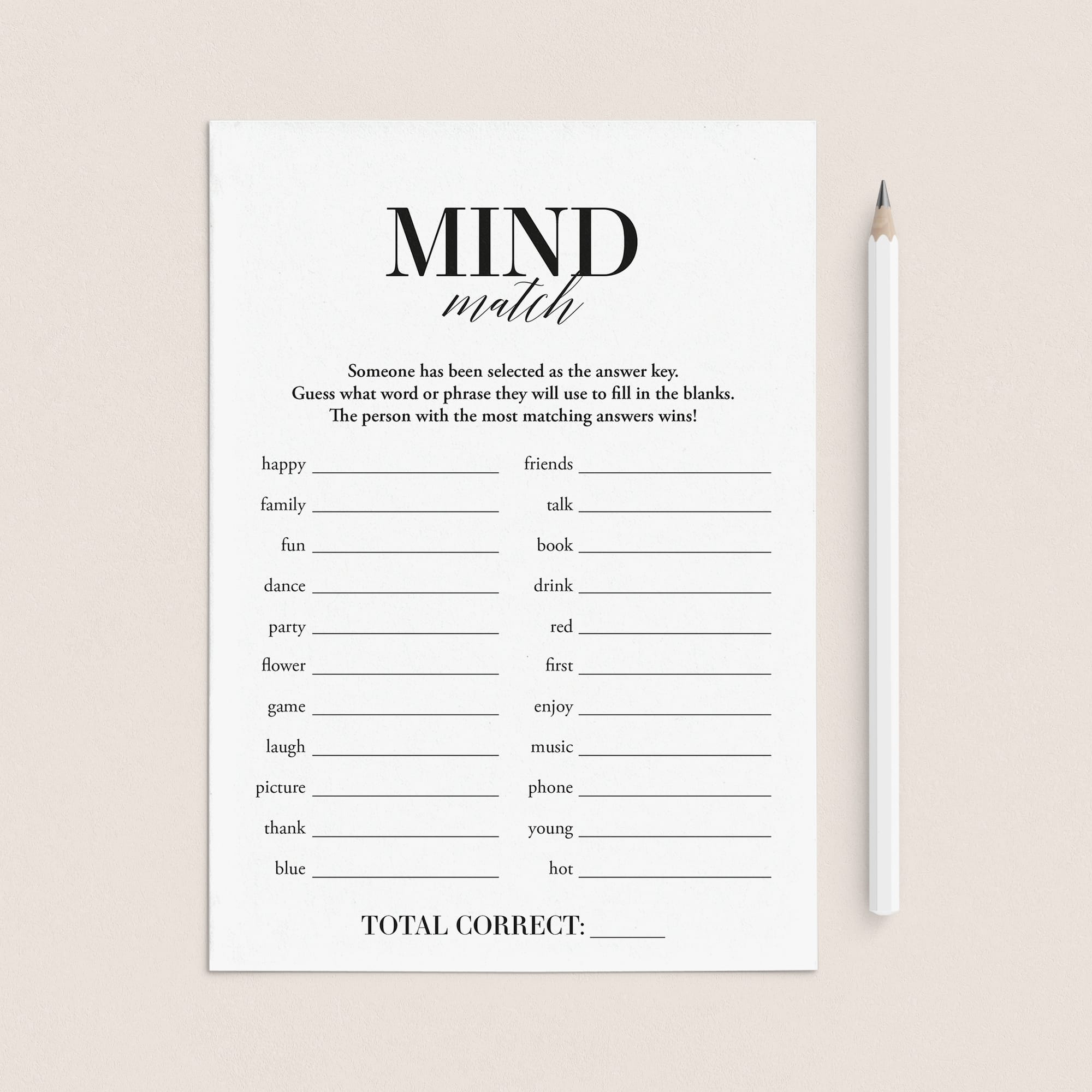 Group Icebreaker Game Mind Match Printable by LittleSizzle