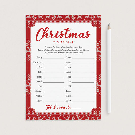 Fun Holiday Office Party Game Printable Mind Match by LittleSizzle