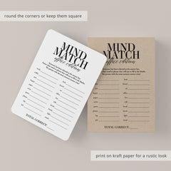 Office Party Game for Large Groups Mind Match Printable