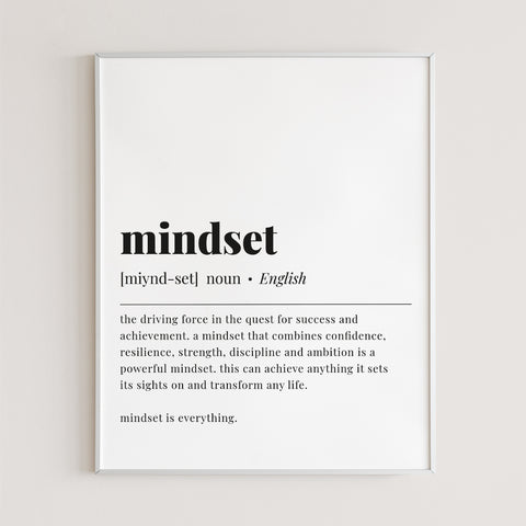 Mindset Definition Print | Motivational Wall Art | Digital Download ...