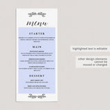 Black and white menu cards template download by LittleSizzle