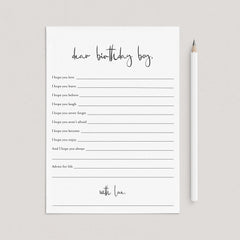 Wishes For The Birthday Boy Cards Printable by LittleSizzle
