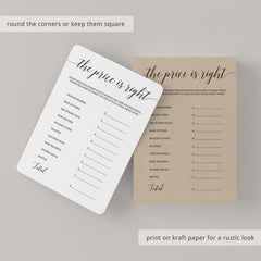 Rustic baby shower games the price is right by LittleSizzle