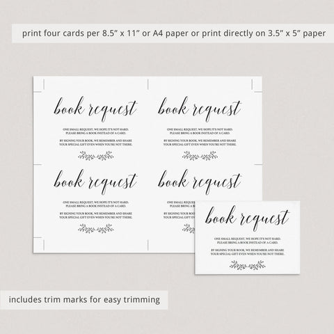 Minimal Book Request Card Printable | Instant download – LittleSizzle