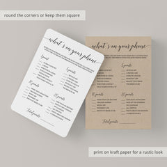Modern Bridal Shower Game What's On Your Phone Printable