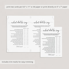 DIy bridal shower game templates by LittleSizzle