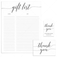 Modern Bridal Shower Supplies Printables