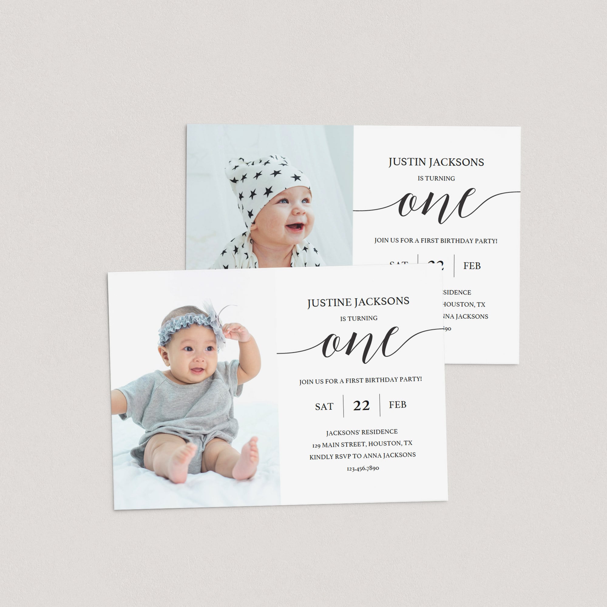 Printable first birthday invitation with photo by LittleSizzle