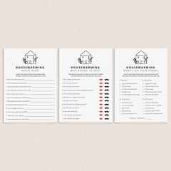 Modern Minimal Housewarming Party Games Printable by LittleSizzle