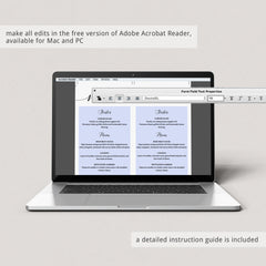 DIY Menu Template Black & White