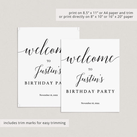 Minimal Birthday Decorations Bundle Printable | Instant download ...