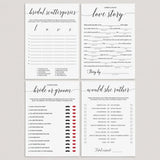 Calligraphy Bridal Shower Games Package Instant Download