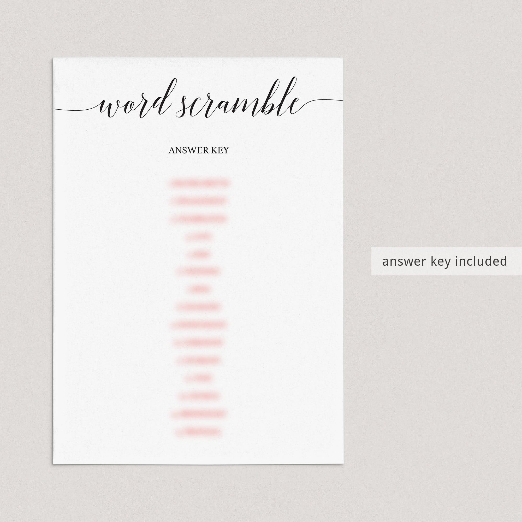 Word scramble game answers bridal shower game by LittleSizzle