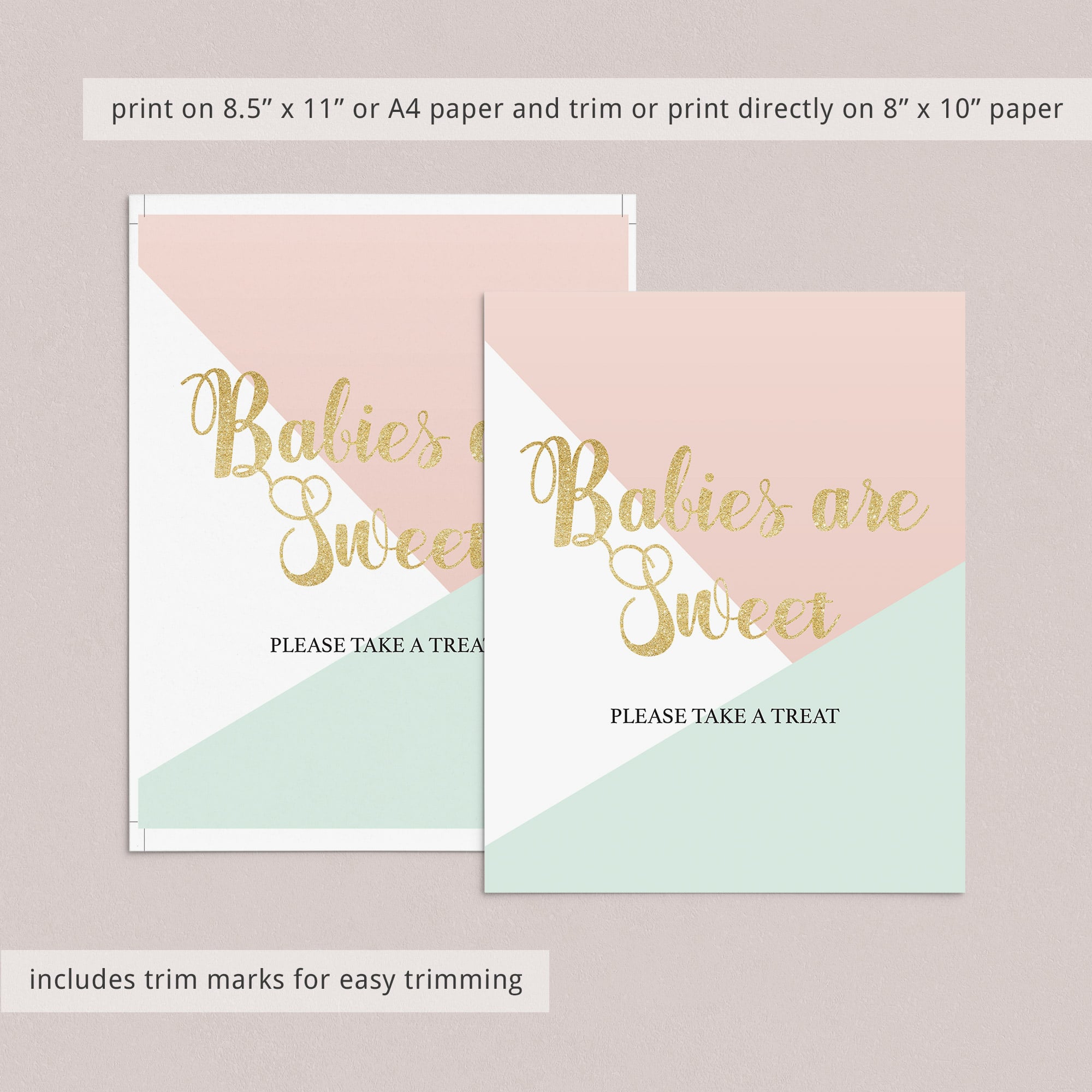Babies Are Sweet Baby Shower Favors Sign Printable by LittleSizzle