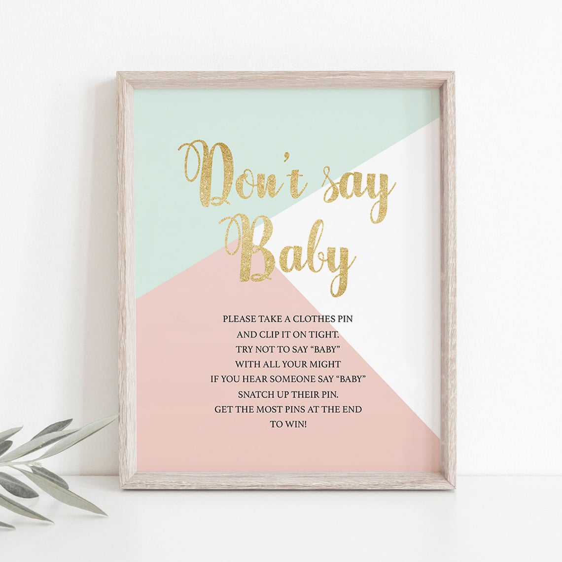 Instant download modern babyshower games dont say baby by LittleSizzle