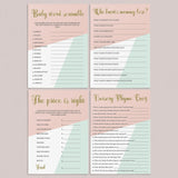 Printable pastel baby shower games by LittleSizzle