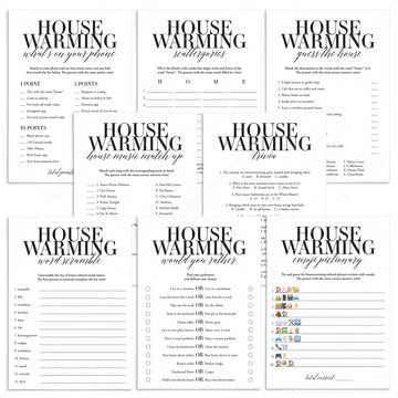 Modern Housewarming Games & Activities Printable by LittleSizzle