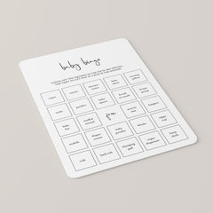 Minimalist Baby Bingo Pre Filled And Blank Cards Printable