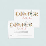 Gold Greenery Baby Shower Games Diaper Raffle Tickets