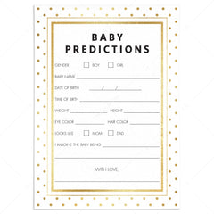Neutral baby prediction game printable by LittleSizzle