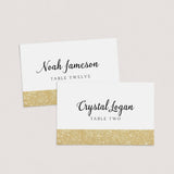 Printable place cards template faux glitter gold by LittleSizzle