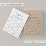 Minimalist Baby Bingo Pre Filled And Blank Cards Printable