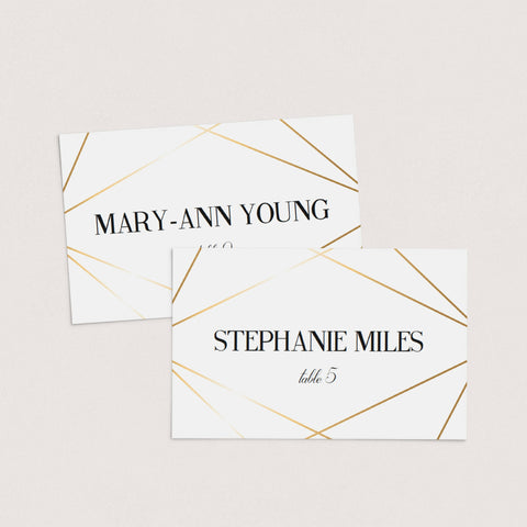 Modern Gold Place Cards editable template Instant Download – LittleSizzle